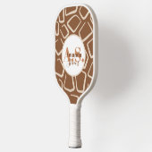 Raquette De Pickleball Giraffe Brown et blanche Motif Monogramme moderne (Gauche)