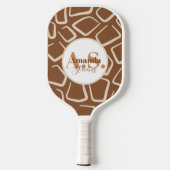 Raquette De Pickleball Giraffe Brown et blanche Motif Monogramme moderne (Verso)