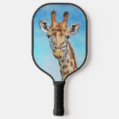 Raquette De Pickleball Giraffe curieuse avec Ciel de Confetti Bleu (Verso)