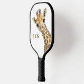 Raquette De Pickleball Giraffe des initiales personnalisées de monogramme (Gauche)