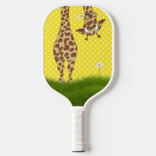 Raquette De Pickleball Giraffe Sur Pois Avec Maisonnerie (Recto)