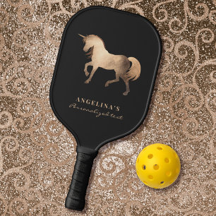 Raquette De Pickleball Girly Classy Rose Gold Foil personnalisé Unicorn