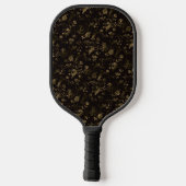 Raquette De Pickleball Glam or feuille motif brun (Verso)
