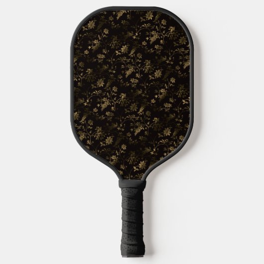 Raquette De Pickleball Glam or feuille motif brun (Recto)