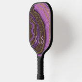 Raquette De Pickleball Glam Purple Black & Gold Parties scintillant Agate (Gauche)