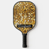 Raquette De Pickleball Glamorous Gold Bokeh Personalized (Recto)