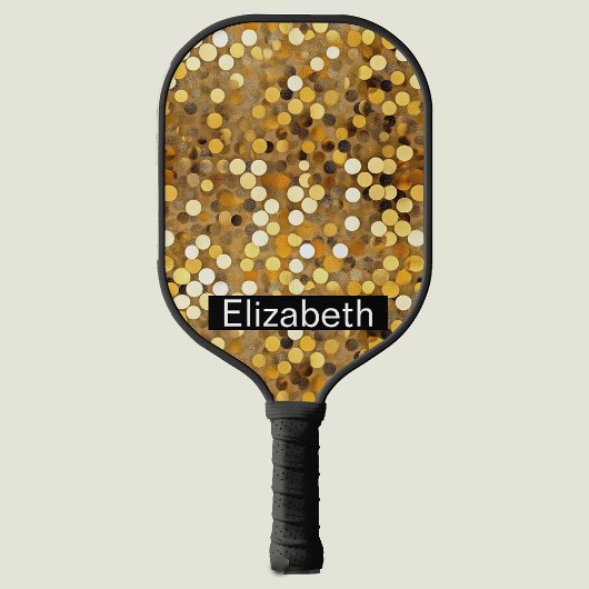 Raquette De Pickleball Glamorous Gold Bokeh Personalized
