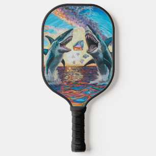 Raquette De Pickleball Glamour Chomp-Shark Dressage pour les gemmes brill