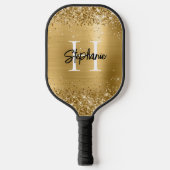 Raquette De Pickleball Glitterie or huile monogramme (Recto)