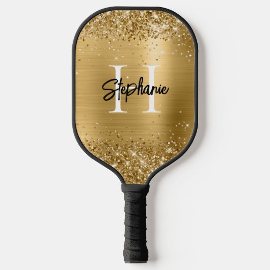 Raquette De Pickleball Glitterie or huile monogramme (Recto)