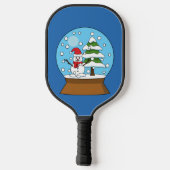 Raquette De Pickleball Globe de neige avec Snowman et Pine Tree (Verso)