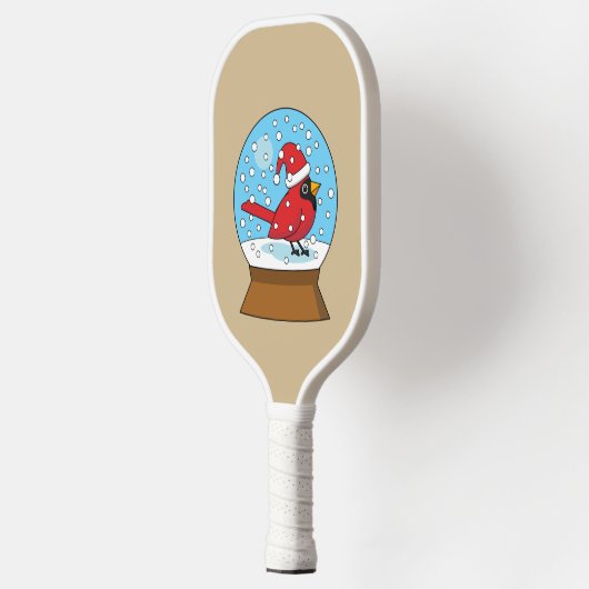 Raquette De Pickleball Globe des neiges avec cardinal rouge mignon (Gauche)