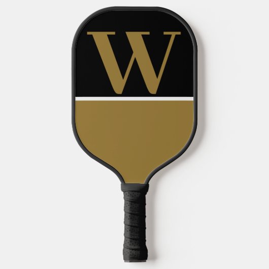 Raquette De Pickleball Gold Black College Monogram Pickleball Paddle (Recto)