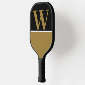 Raquette De Pickleball Gold Black College Monogram Pickleball Paddle (Gauche)