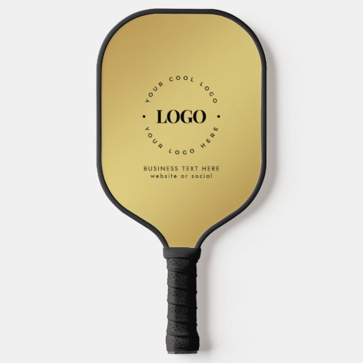 Raquette De Pickleball Gold Gradient Entreprise Logo et texte personnalis (Recto)
