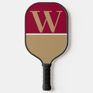 Raquette De Pickleball Gold & Maroon College Couleurs Monogramme