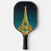 Raquette De Pickleball Gold Paris Skyline #2 Turquoise Star Sky (Verso)