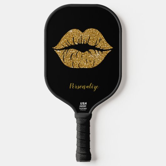 Raquette De Pickleball Gold Parties scintillant Lip Glam Sparkle Trendy O (Recto)