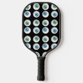 Raquette De Pickleball Goofy Blue et Green Eyeball Motif (Verso)