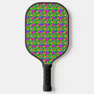 RAQUETTE DE PICKLEBALL "GRAND DESIGN VERT BLEU ROUGE MIXTE COULEURS