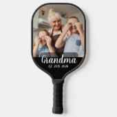 Raquette De Pickleball Grand-mère a établi une photo de script blanc (Verso)