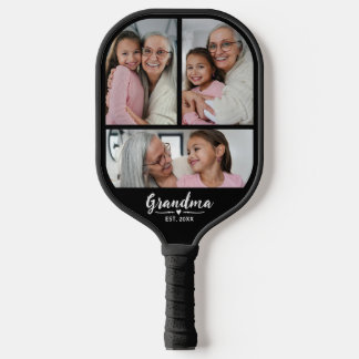 Raquette De Pickleball Grand-mère Script Black 3 Photo