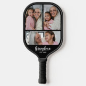 Raquette De Pickleball Grand-mère Script Black 3 Photo (Verso)