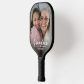 Raquette De Pickleball Grand-mère Script Photo Blanc Établie (Gauche)