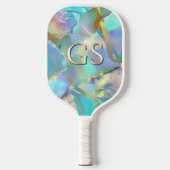 Raquette De Pickleball Grand monogramme ou nom sur Opal (Recto)