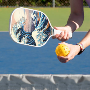 Raquette De Pickleball Grande vague inspirée rose sakura esthétique