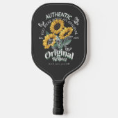 Raquette De Pickleball Graphique des tournesols et papillons (Verso)