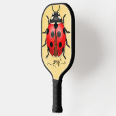 Raquette De Pickleball Graphique Ladybug mignon avec initiales (Gauche)
