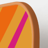 Raquette De Pickleball Gras Retro Grandes Pink Orange Mustard (Détail gauche)