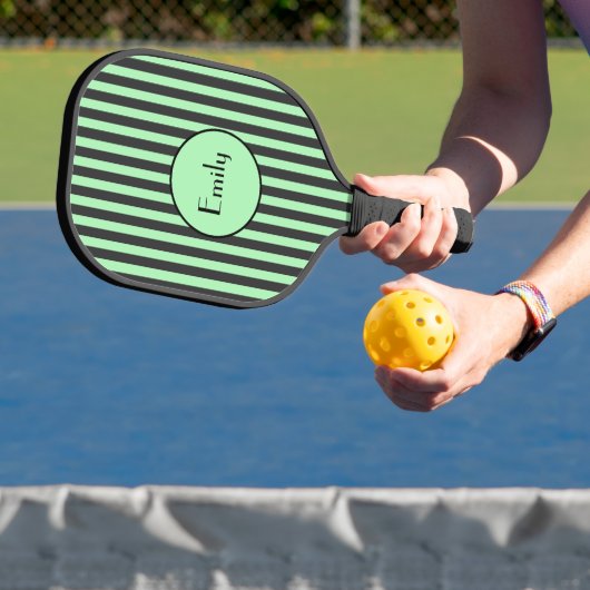 Raquette De Pickleball Gras vert et noir bande personnalisée (Insitu)