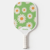 Raquette De Pickleball Green Daisy Floral Retro (Recto)