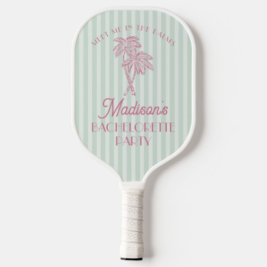 Raquette De Pickleball Green Palm Spring Pastel Beach Bachelorte Party (Verso)