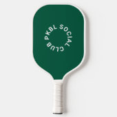 Raquette De Pickleball Green PKBL Social Club Monogram Crest (Verso)