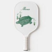 Raquette De Pickleball Green Sea Turtle Nom personnel (Verso)