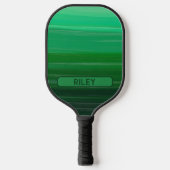 Raquette De Pickleball Green Stried Ajouter un nom Monogram Team (Recto)