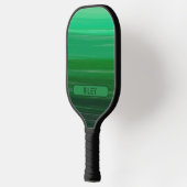 Raquette De Pickleball Green Stried Ajouter un nom Monogram Team (Gauche)