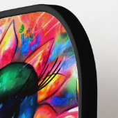 Raquette De Pickleball Grenouille florale impressionniste Whimsical bleu  (Détail gauche)