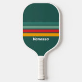 Raquette De Pickleball Grillage vert avec nom (Recto)