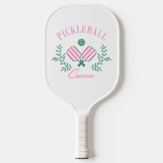 Raquette De Pickleball Grille rose et blanche | Pickleball Queen (Recto)