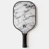 Raquette De Pickleball Gris Clair Et Noir Marbré (Recto)