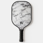 Raquette De Pickleball Gris Clair Et Noir Marbré (Verso)