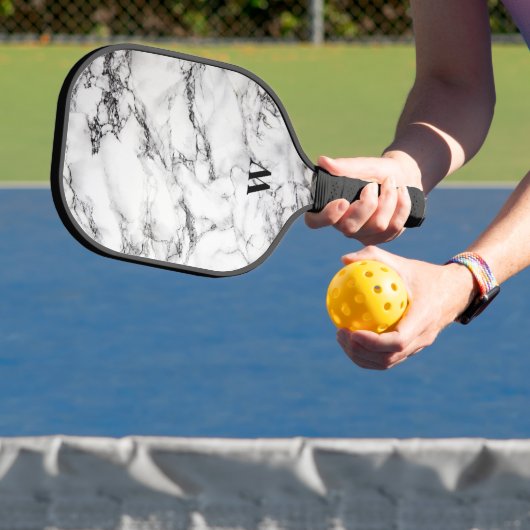 Raquette De Pickleball Gris Clair Et Noir Marbré (Insitu)