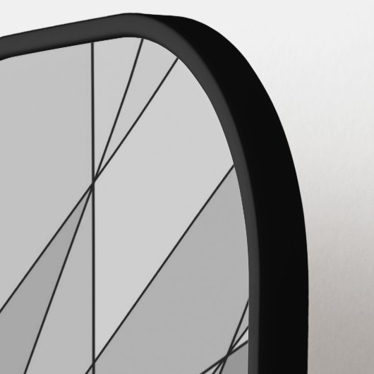 Raquette De Pickleball Gris noir Mosaïque Triangle Motif Monogramme (Détail gauche)