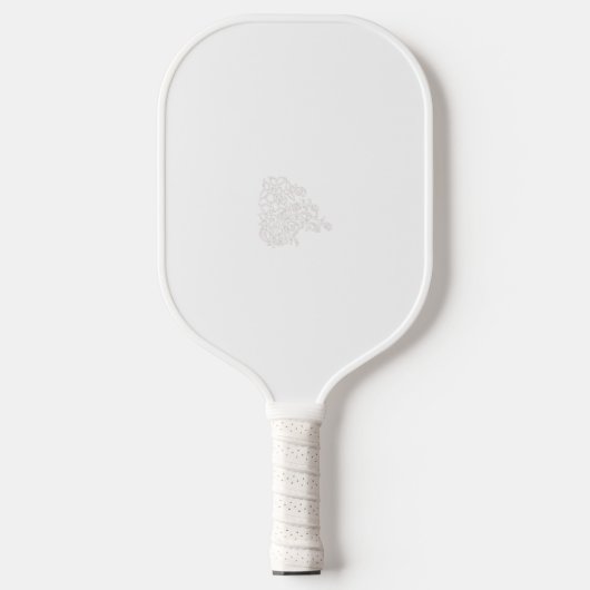 Raquette De Pickleball Gris pâle, Lait Blanc, design floral (Recto)