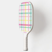 Raquette De Pickleball Gros plaid rose et vert Preppy (Gauche)