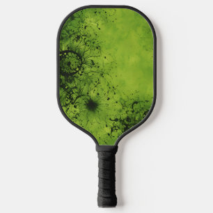 Raquette De Pickleball Grunge Vert Citron avec Accents Noirs